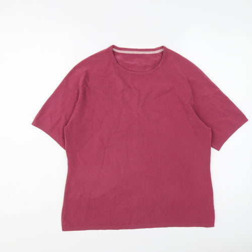 BHS Womens Pink Round Neck Acrylic Pullover Jumper Size 14