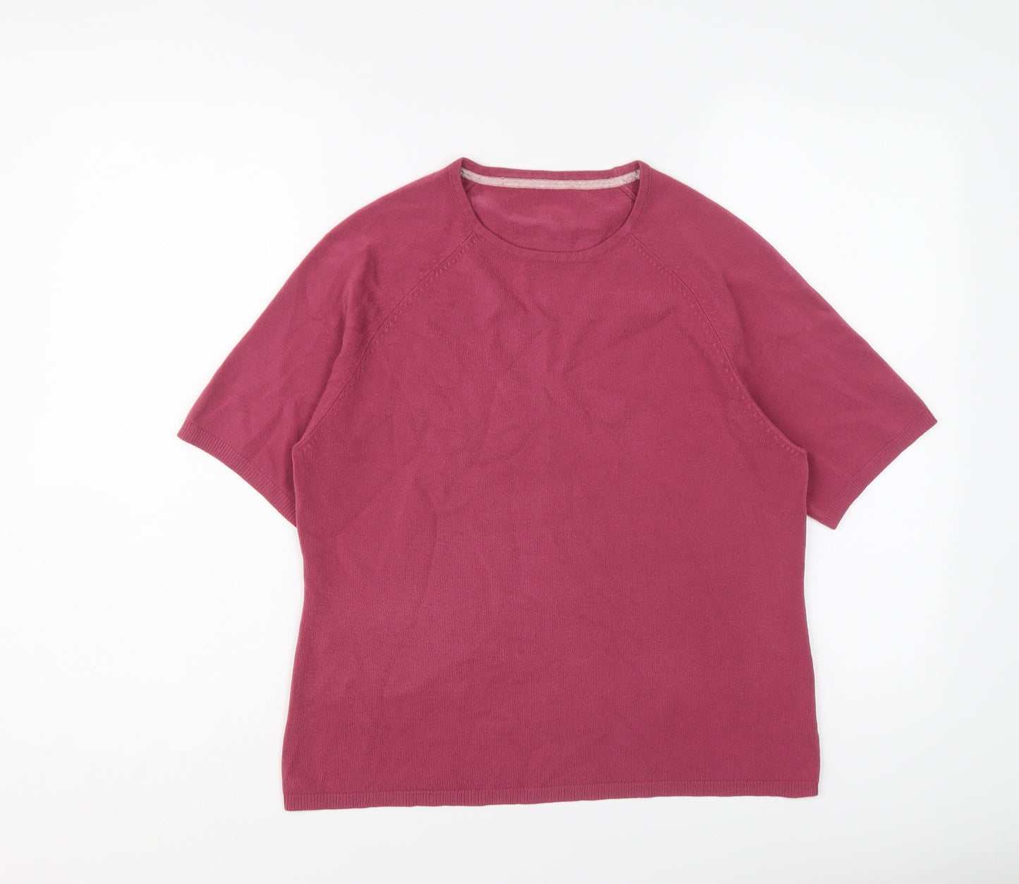 BHS Womens Pink Round Neck Acrylic Pullover Jumper Size 14