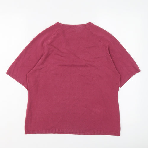BHS Womens Pink Round Neck Acrylic Pullover Jumper Size 14