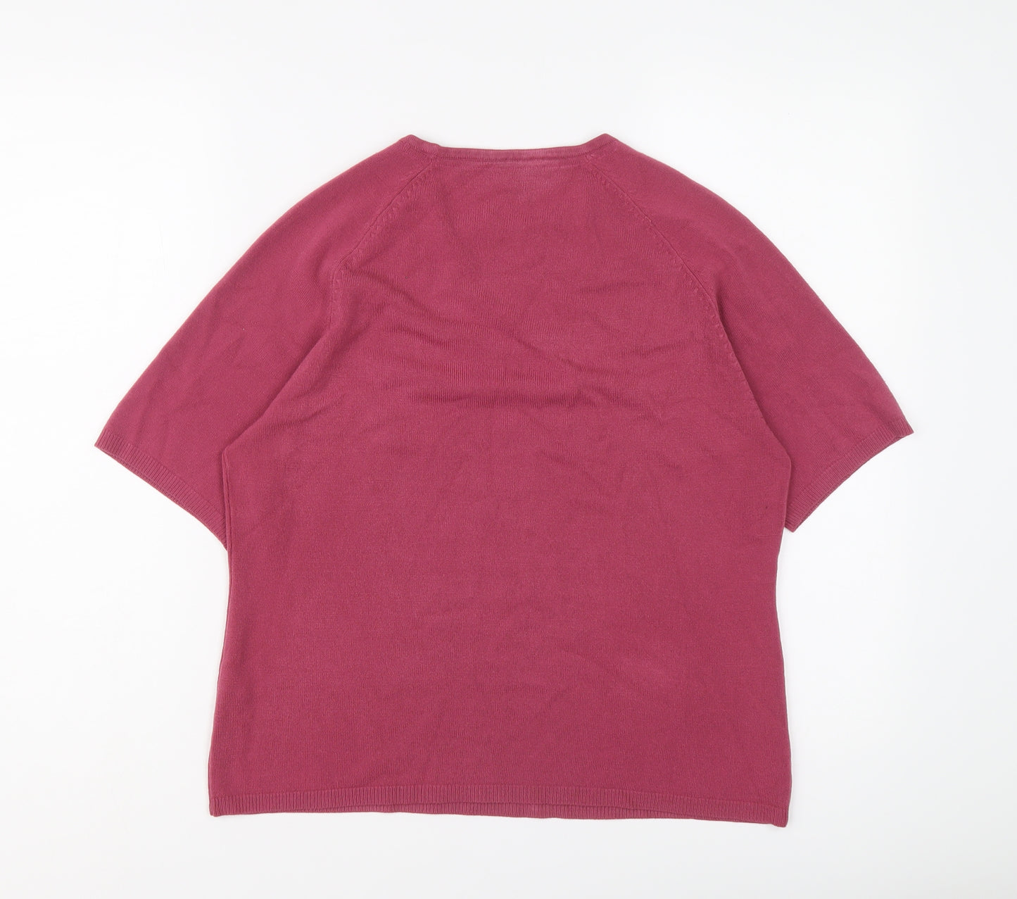 BHS Womens Pink Round Neck Acrylic Pullover Jumper Size 14