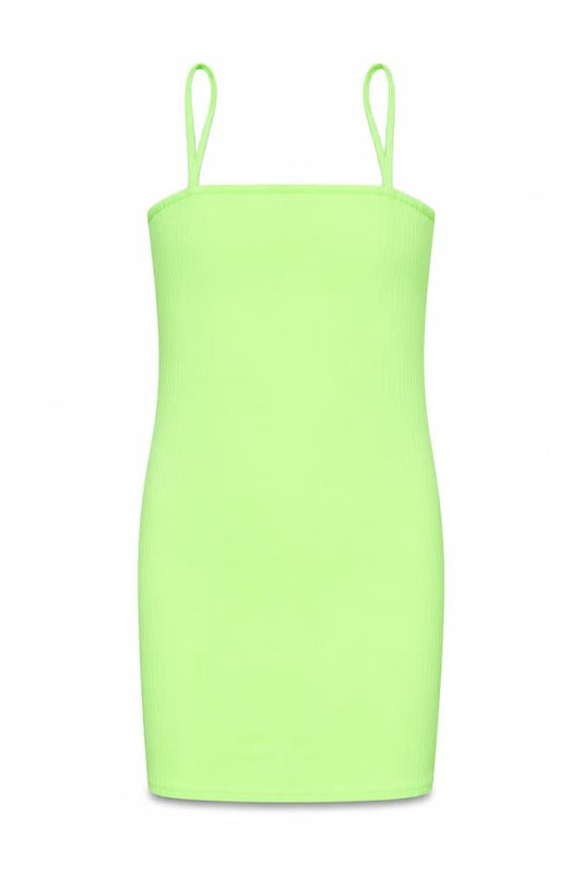 Front view of I SAW IT FIRST women’s green polyester mini, size UK 12, square neck pullover