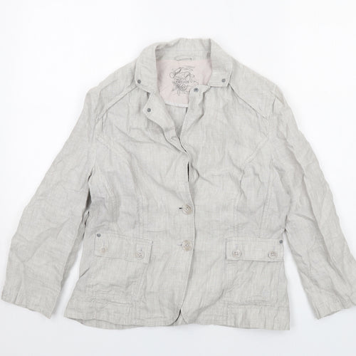 Olsen Womens Grey Jacket Size 12 Button