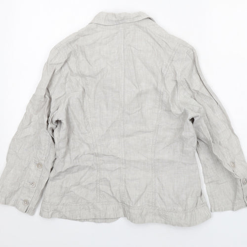 Olsen Womens Grey Jacket Size 12 Button