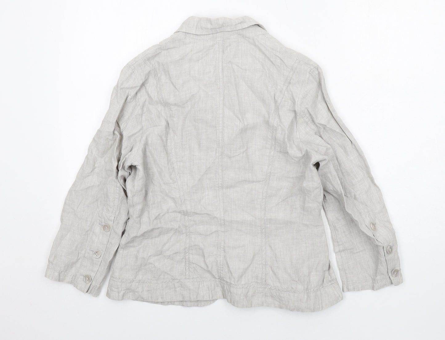 Olsen Womens Grey Jacket Size 12 Button
