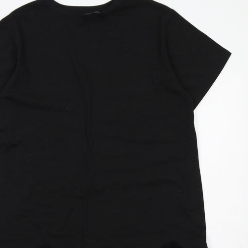 Cameo Rose Womens Black Polyester T-Shirt Dress Size 18 Round Neck Pullover - Tulle