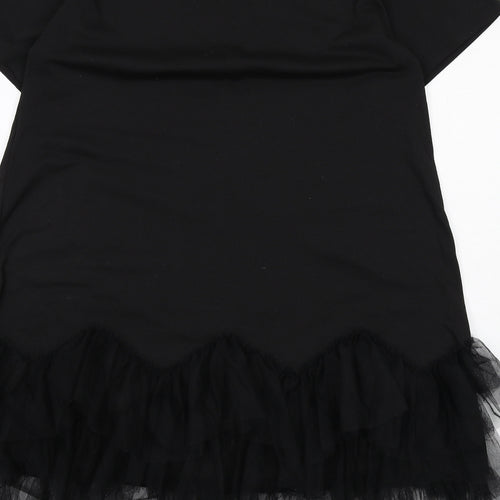 Cameo Rose Womens Black Polyester T-Shirt Dress Size 18 Round Neck Pullover - Tulle