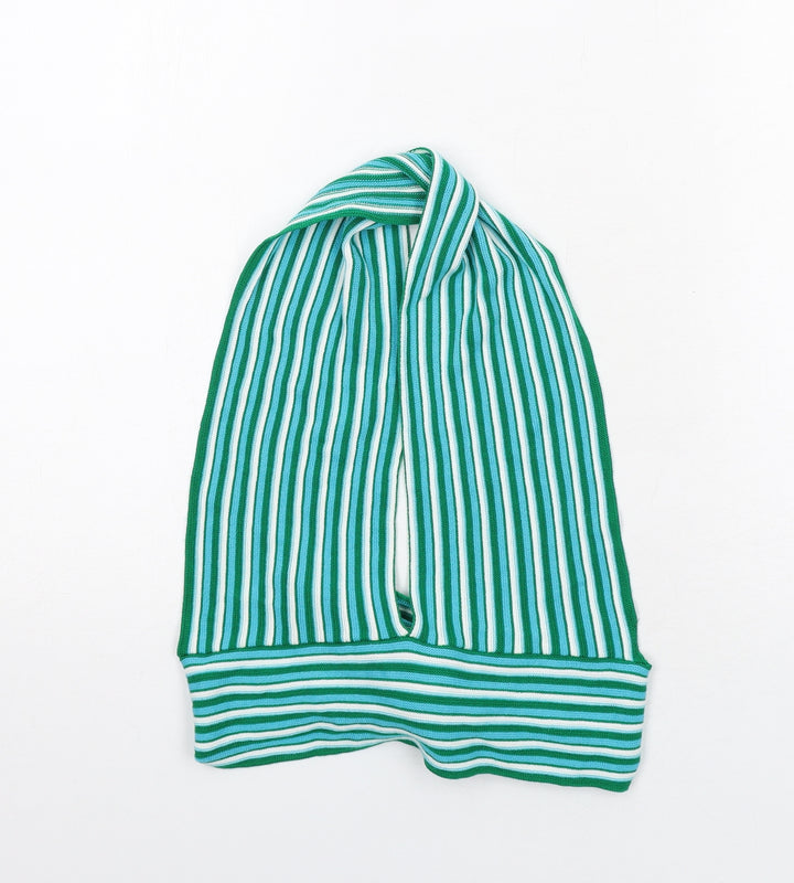 PRETTYLITTLETHING Womens Green Striped Acrylic Cropped Tank Size M Halter