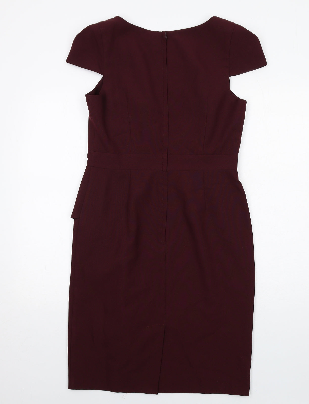 Dorothy Perkins Womens Purple Polyester Shift Size 14 Round Neck Zip