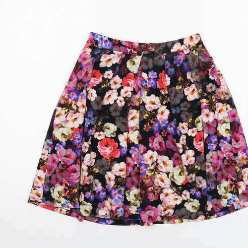 Oliver Bonas Womens Multicoloured Floral Polyester Swing Skirt Size 8