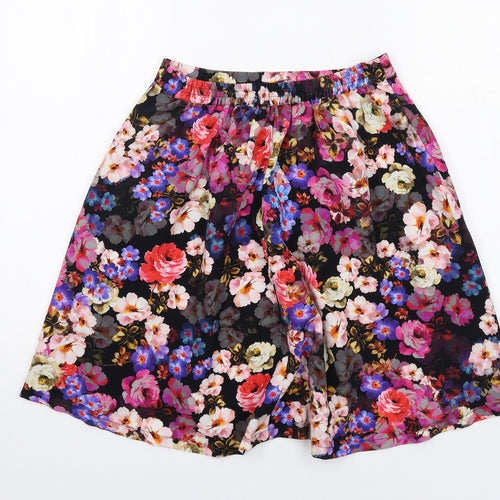 Oliver Bonas Womens Multicoloured Floral Polyester Swing Skirt Size 8