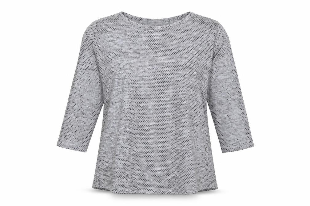 Wallis Womens Grey Polka Dot Polyester Basic T-Shirt Size M Round Neck