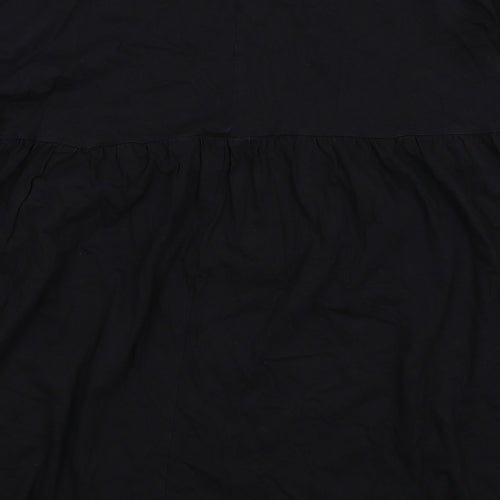ASOS Womens Black Floral Cotton A-Line Size 14 Round Neck Pullover