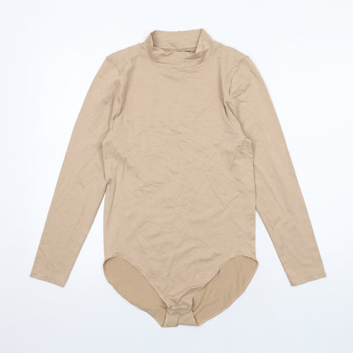 Marks and Spencer Womens Beige Polyamide Bodysuit One-Piece Size XL Snap