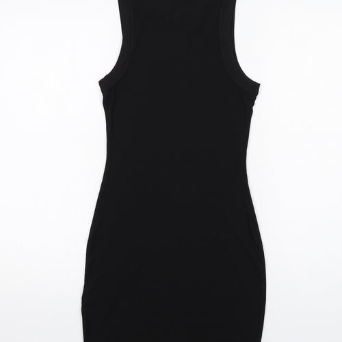 H&M Womens Black Polyester Bodycon Size XS Round Neck Pullover - Angelic
