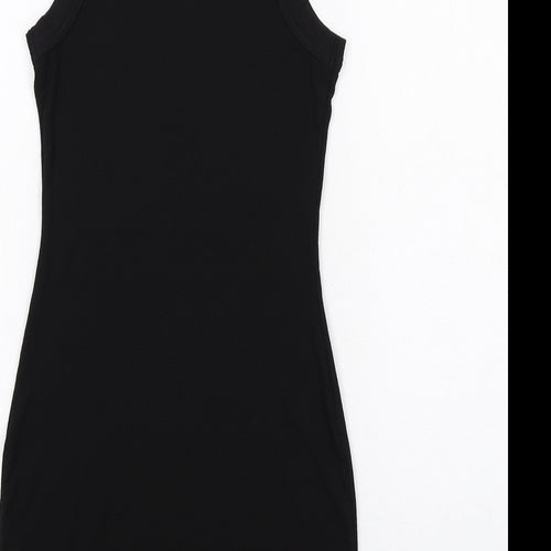 H&M Womens Black Polyester Bodycon Size XS Round Neck Pullover - Angelic