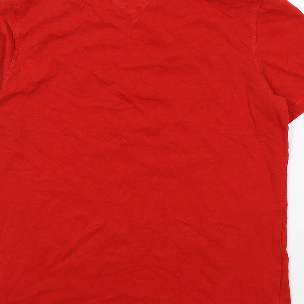 Tommy Hilfiger Boys Red Cotton Basic T-Shirt Size 15 Years Round Neck Pullover