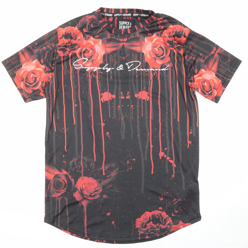 Supply & Demand Co. Mens Multicoloured Polyester T-Shirt Size M Round Neck