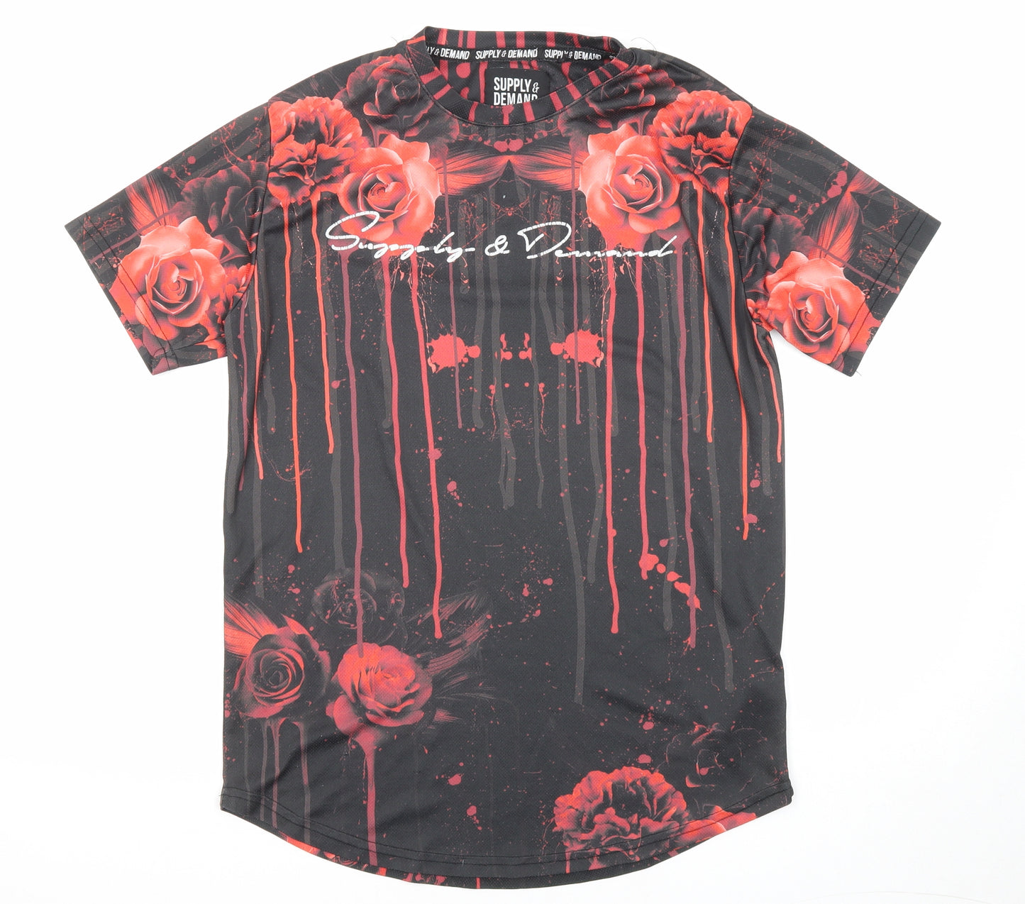 Supply & Demand Co. Mens Multicoloured Polyester T-Shirt Size M Round Neck