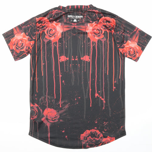 Supply & Demand Co. Mens Multicoloured Polyester T-Shirt Size M Round Neck