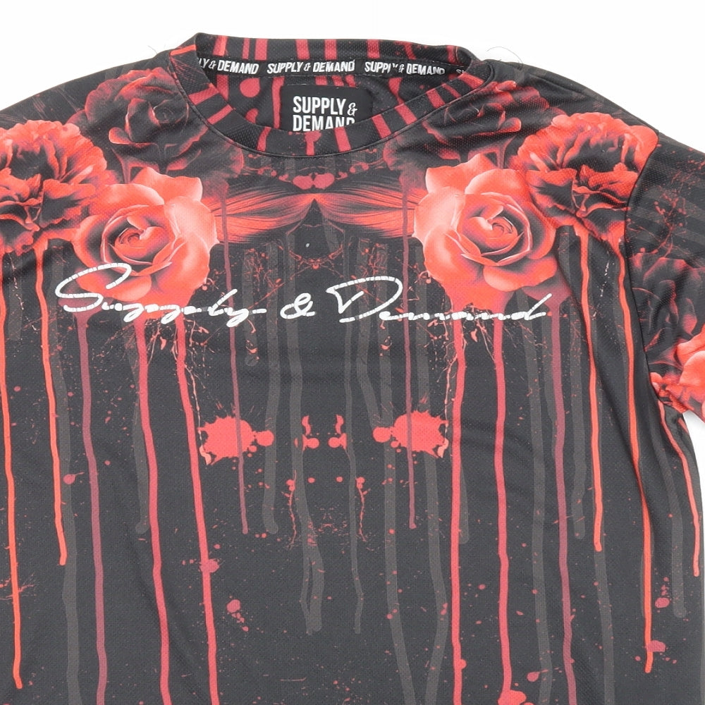 Supply & Demand Co. Mens Multicoloured Polyester T-Shirt Size M Round Neck