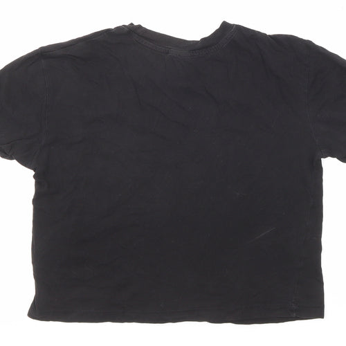 Divided by H&M Womens Black Polyester Basic T-Shirt Size XS Round Neck