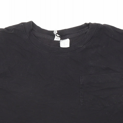 Divided by H&M Womens Black Polyester Basic T-Shirt Size XS Round Neck
