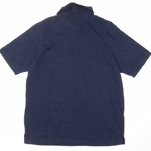 Prairie Mountain Mens Black Cotton Polo Size XL Collared Button - NASA