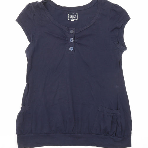 NEXT Womens Blue Cotton Basic T-Shirt Size 18 Round Neck