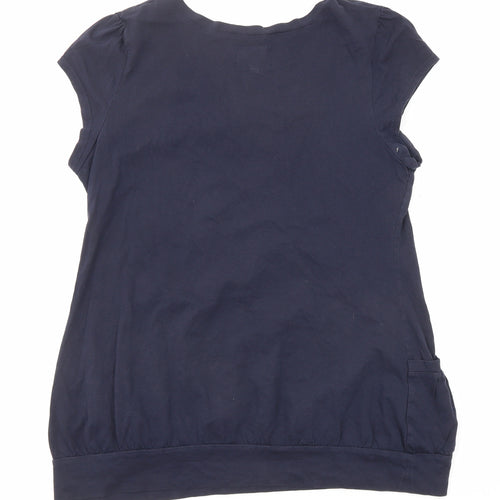 NEXT Womens Blue Cotton Basic T-Shirt Size 18 Round Neck