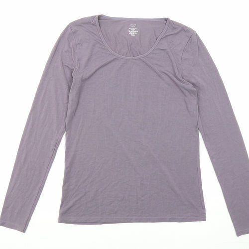 John Lewis Womens Purple Acrylic Basic T-Shirt Size 12 Round Neck