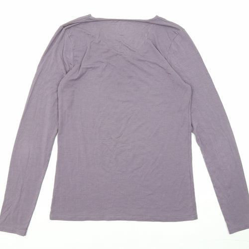 John Lewis Womens Purple Acrylic Basic T-Shirt Size 12 Round Neck