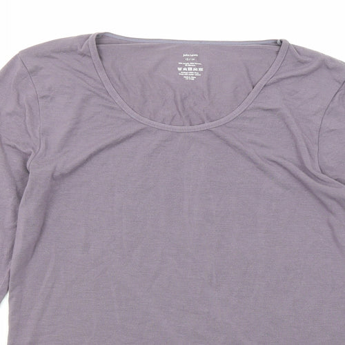 John Lewis Womens Purple Acrylic Basic T-Shirt Size 12 Round Neck