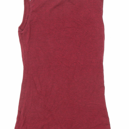 H&M Womens Red Cotton Basic Tank Size XS Scoop Neck