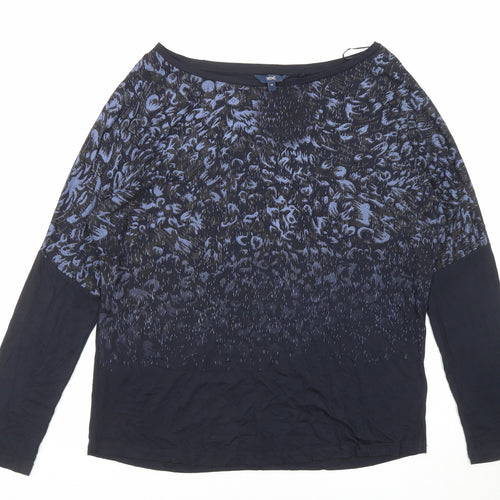NEXT Womens Blue Viscose Basic T-Shirt Size 10 Boat Neck