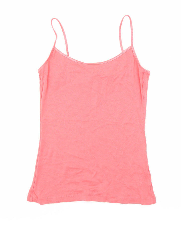 New Look Womens Pink Polyester Basic Tank Size L Round Neck
