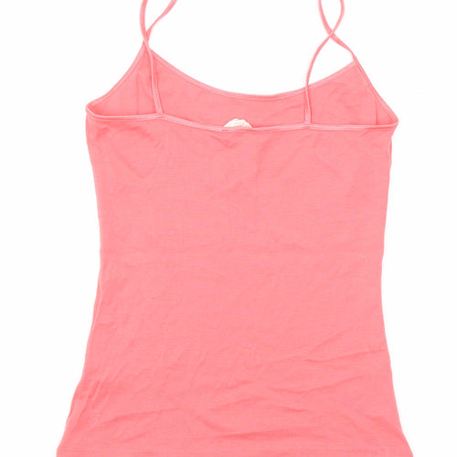 New Look Womens Pink Polyester Basic Tank Size L Round Neck