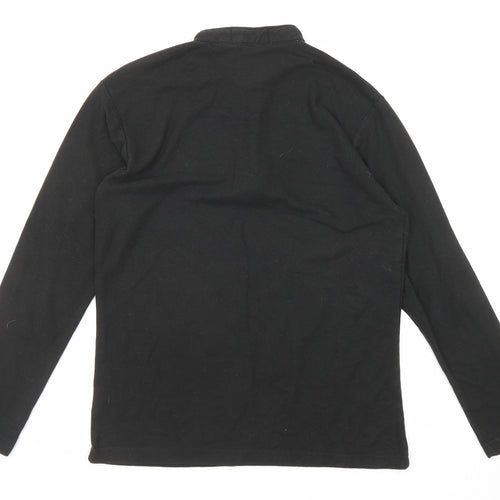 Lyon Becker Mens Black Cotton Polo Size M Collared Button