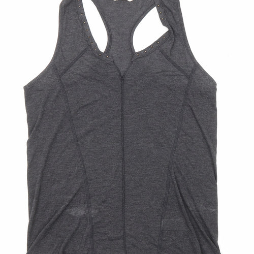 NEXT Womens Grey Viscose Basic Tank Size 10 V-Neck