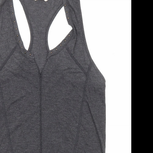 NEXT Womens Grey Viscose Basic Tank Size 10 V-Neck