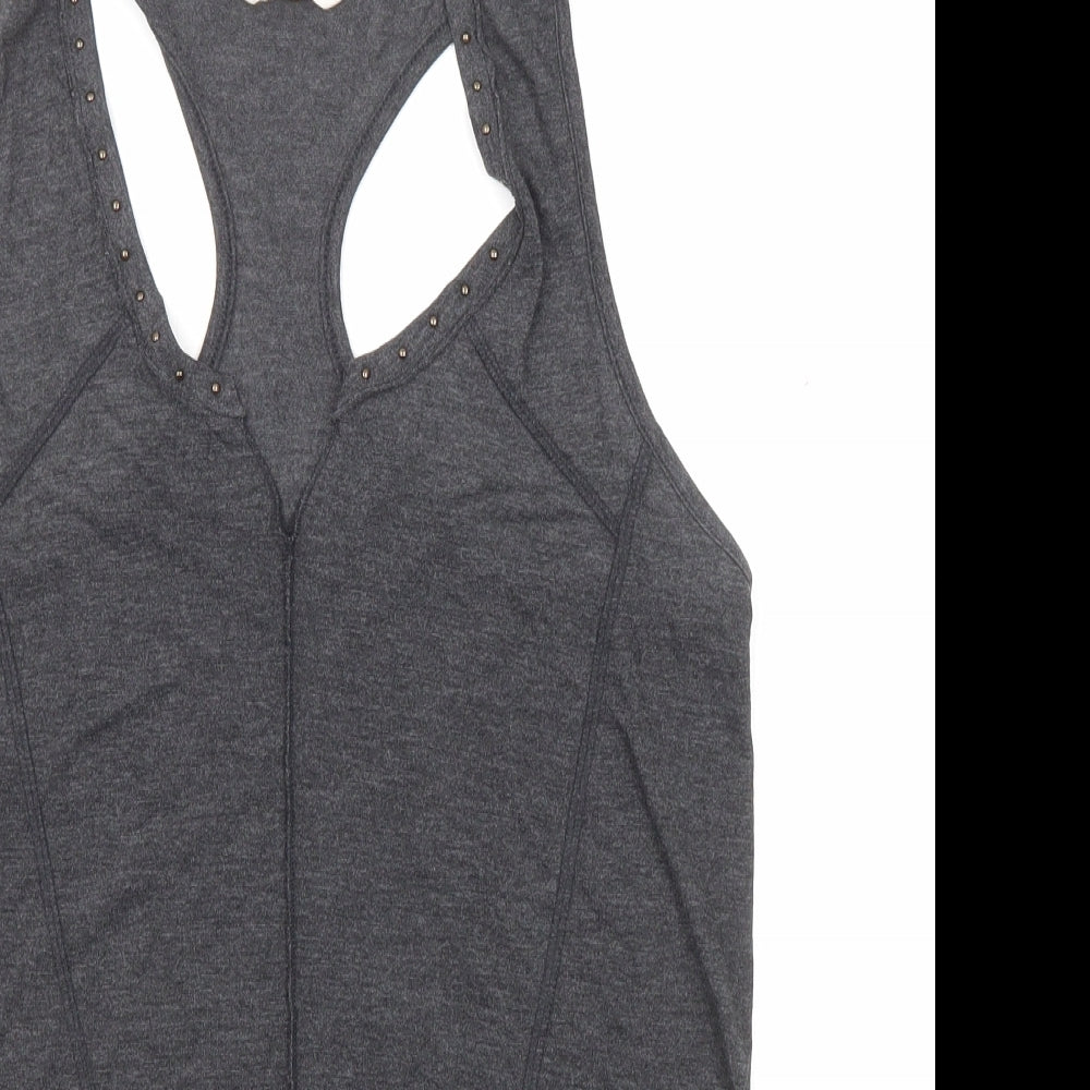 NEXT Womens Grey Viscose Basic Tank Size 10 V-Neck