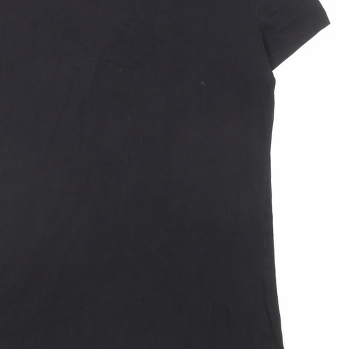 Divided by H&M Womens Black Chlorofibre Basic T-Shirt Size M Scoop Neck