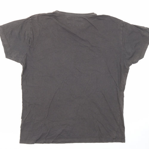Sesame Street Womens Grey Cotton Basic T-Shirt Size L Round Neck - Cookie Monster