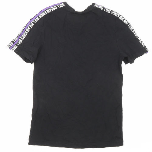 Kings Will Dream Boys Black Cotton Basic T-Shirt Size 8-9 Years Round Neck Pullover