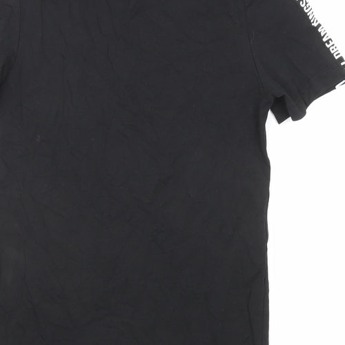 Kings Will Dream Boys Black Cotton Basic T-Shirt Size 8-9 Years Round Neck Pullover