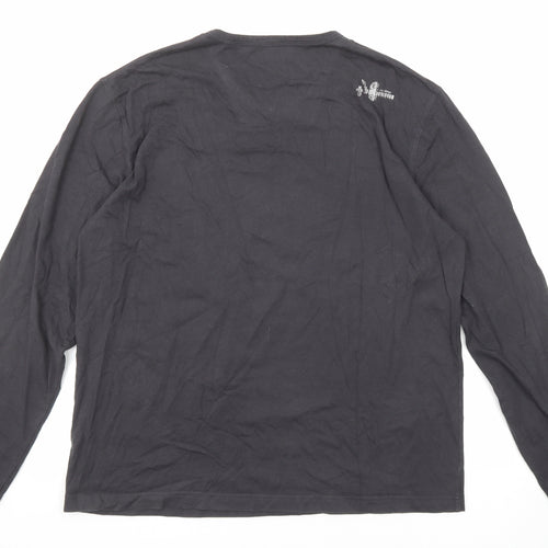 NEXT Mens Grey Polyester T-Shirt Size L Round Neck