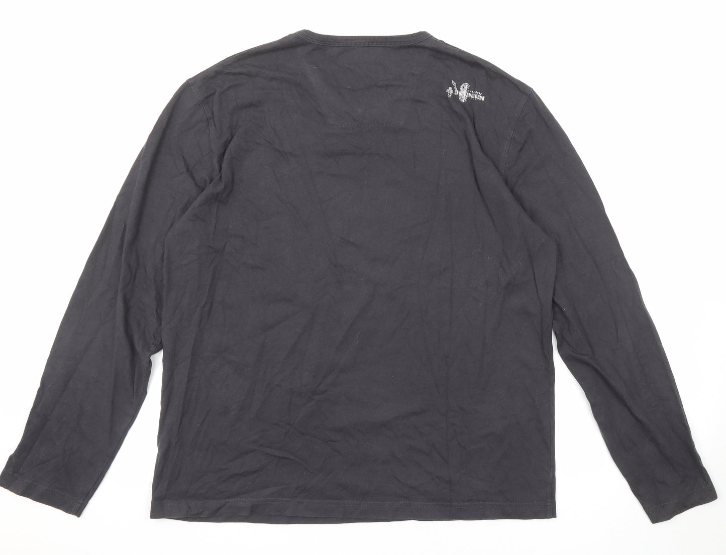 NEXT Mens Grey Polyester T-Shirt Size L Round Neck