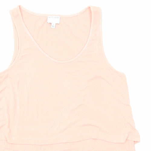 Witchery Womens Pink Viscose Basic Tank Size S Scoop Neck