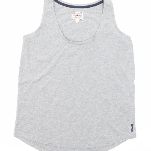 Raging Bull Womens Grey Cotton Basic Tank Size 10 Scoop Neck