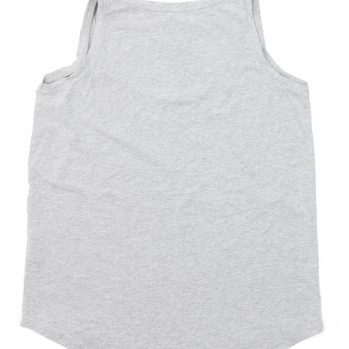 Raging Bull Womens Grey Cotton Basic Tank Size 10 Scoop Neck