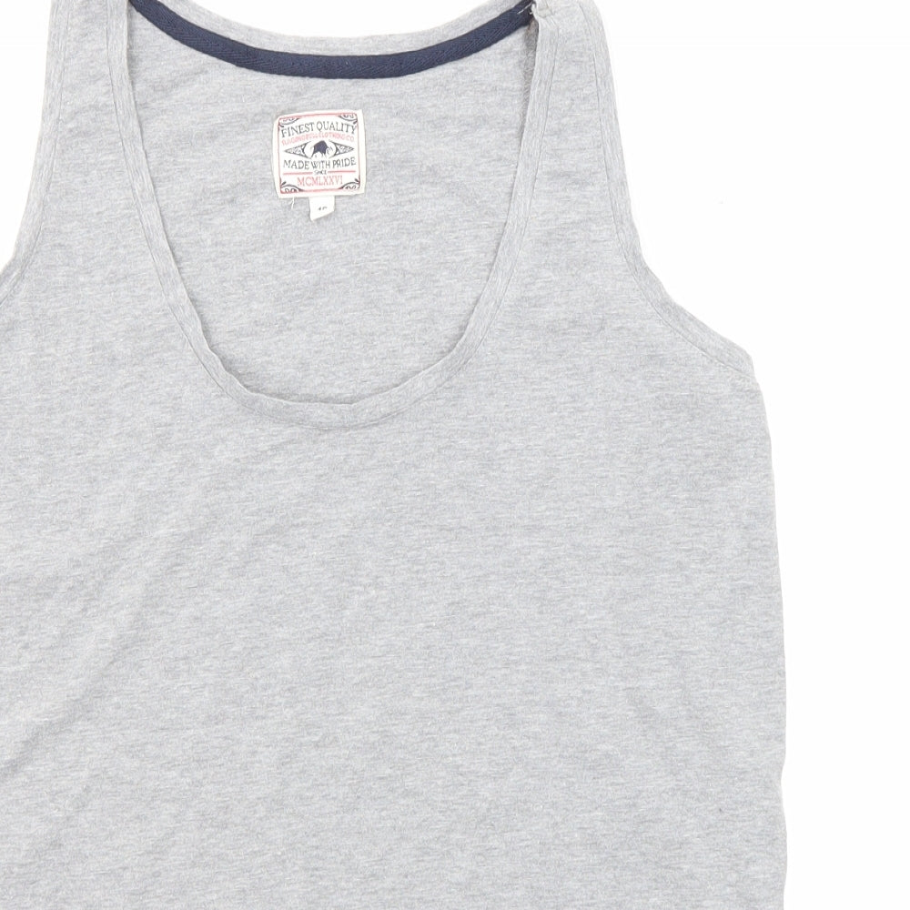 Raging Bull Womens Grey Cotton Basic Tank Size 10 Scoop Neck